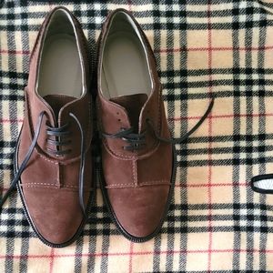 KITON STUNNING SUEDE OXFORDS 9.5 BROWN